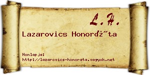 Lazarovics Honoráta névjegykártya